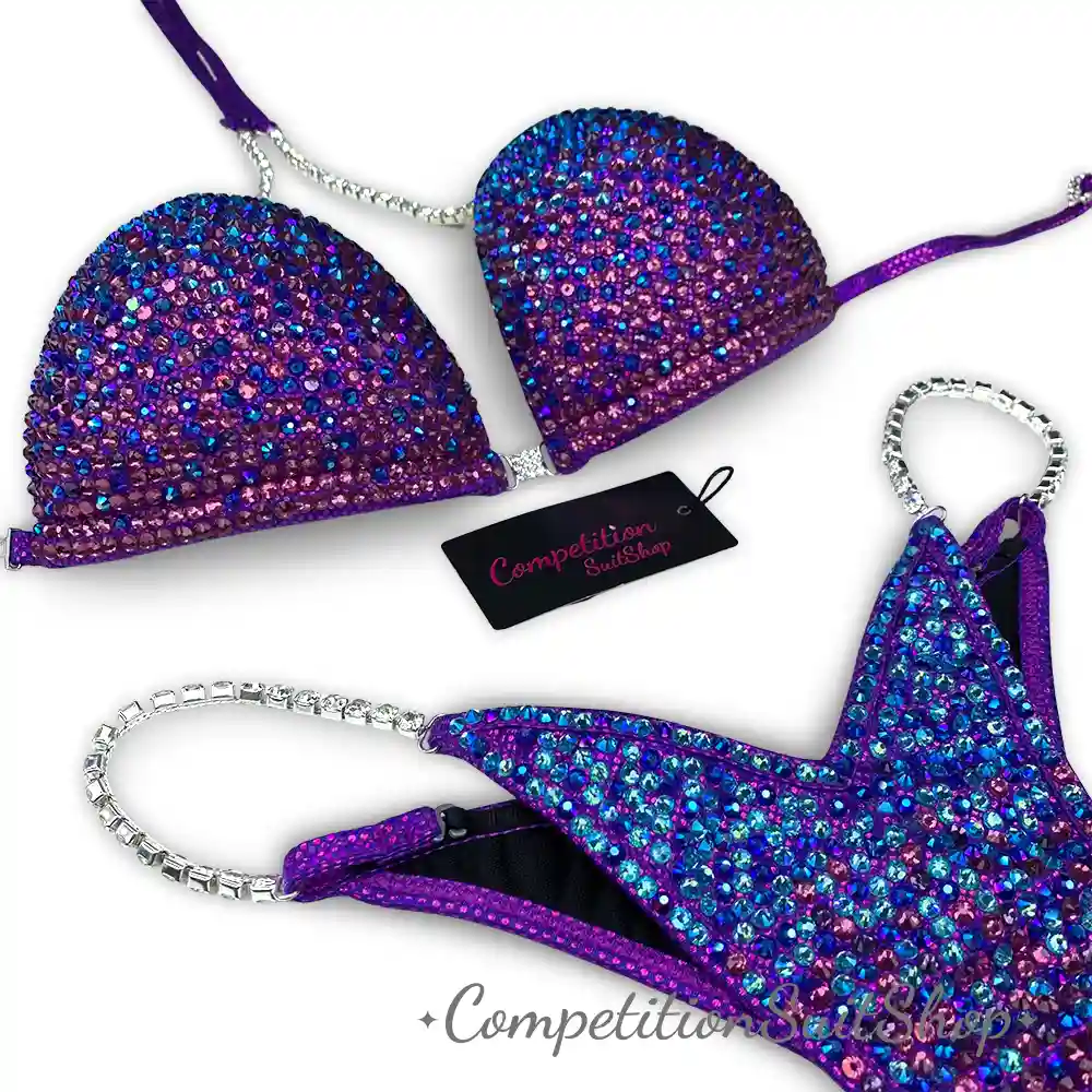 Purple Blue Gradient Bikini Competition Suit B173